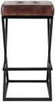 Jofran Inc. Global Archive Brooks Black/Dark Sienna Leather Counter Stool-2