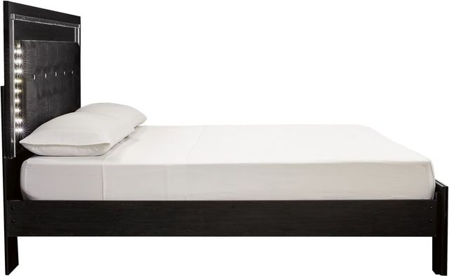 Signature Design by Ashley® Kaydell Black King Upholstered Storage Panel Bed with LED Lights-2