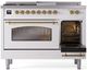 Ilve® Nostalgie II Series 48" White Pro Style Dual Fuel Range-3