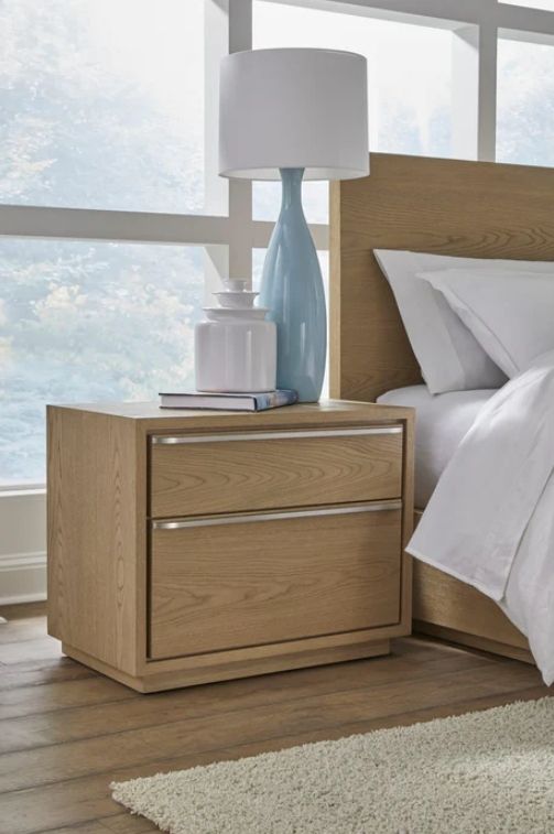 Modus Furniture One Coastal Bisque Nightstand with USB Charging-1