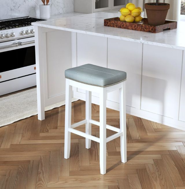 Linon Claridge Light Gray/White Bar Stool-1