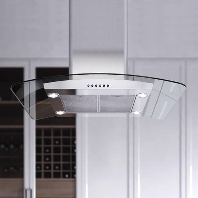 XO Fabriano Collection 36" Stainless Steel Island Range Hood -3
