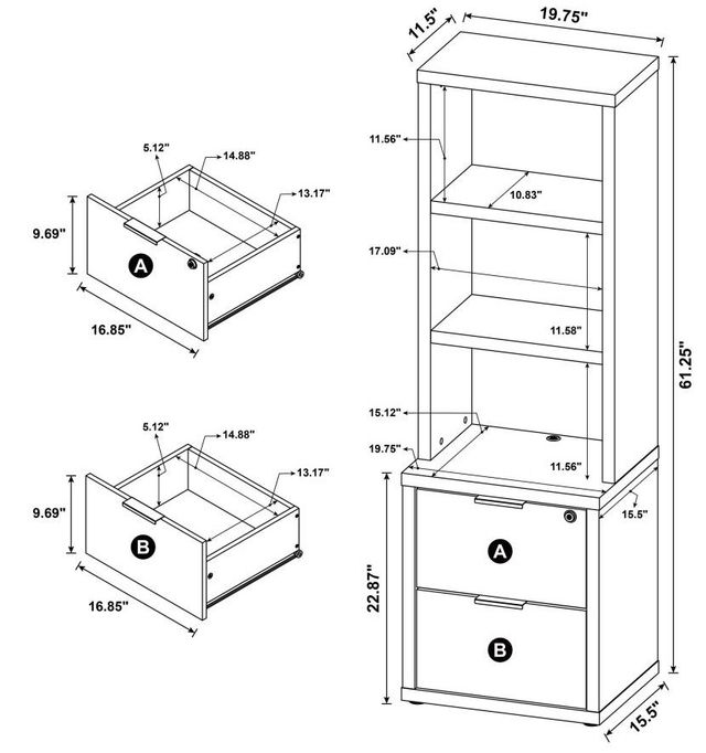 Coaster® Westpark Dark Pine Bookcase-1