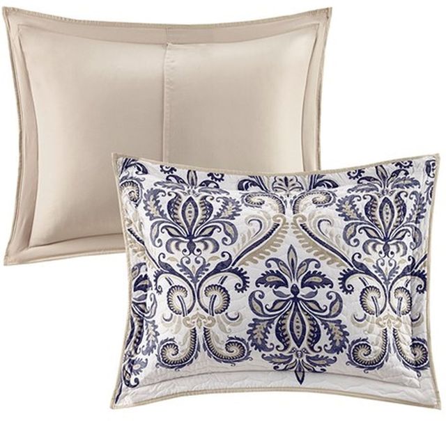 Olliix by Madison Park Blue King/California King Cali 6 Piece Reversible Coverlet Set-2