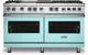 Viking® 5 Series 60" Bywater Blue Pro Style Dual Fuel Liquid Propane Range with 12" Griddle and 12" Grill-0