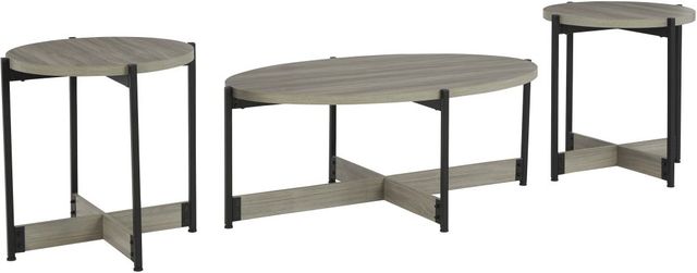 Signature Design by Ashley® Nevilyn 3-Piece Gray/Black Occasional Table Set-1