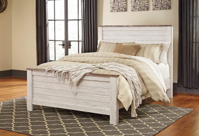 Signature Design by Ashley® Willowton Whitewash California King Panel Bed-2