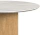 Elements International Sylvie White Faux Marble Top Dining Table with Natural Base-3