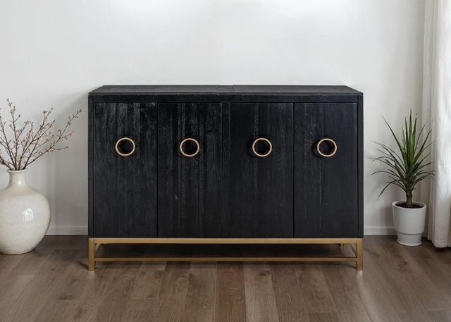 International Furniture Direct Dark Ebano Black Console-1