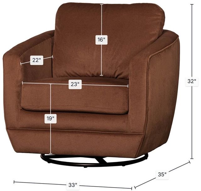 LH Home Feather Baltimo Ginger Rust/Matte Black Swivel Glider Chair-2