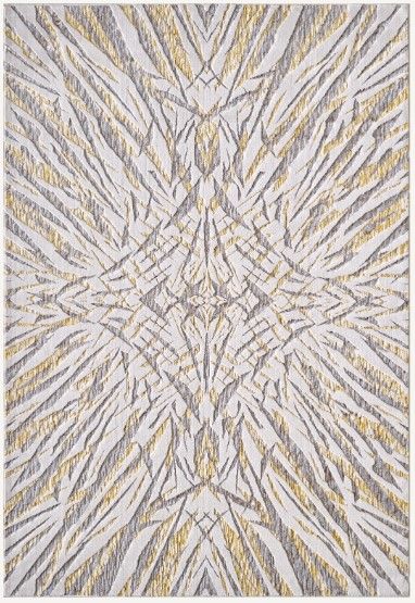 KAS Rugs Luna Ivory/Gold Illusions 5'x8' Area Rug-0