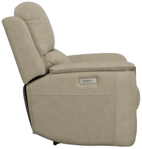 Flexsteel® Henry Light Beige Power Recliner with Power Headrest and Lumbar-2