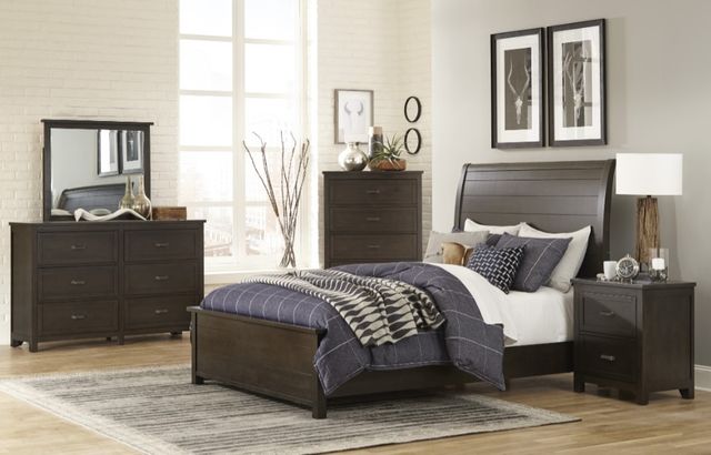 Homelegance® Hebron Dark Cherry Eastern King Sleigh Bed-3