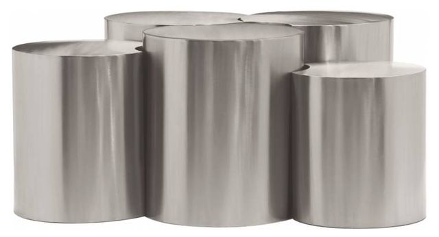 Meridian Furniture Dimple 5-Piece Silver Modular Nesting Coffee Table Set-1