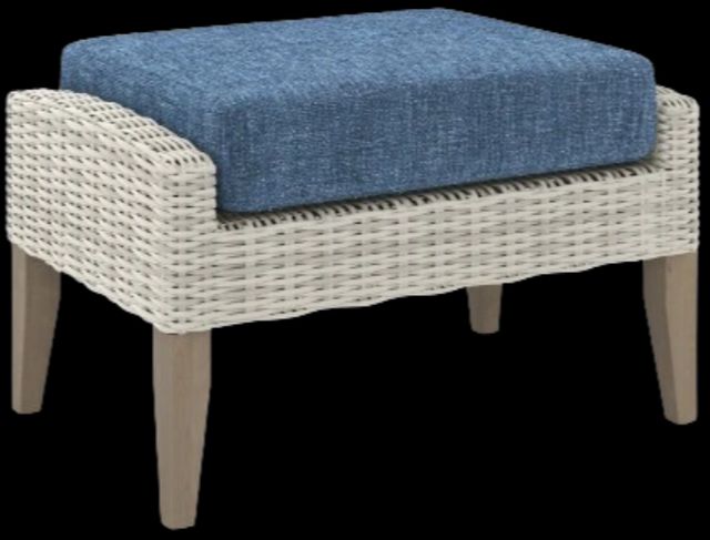 New Classic® Home Furnishings Carezza 5-Piece Dark Blue/Gray Fabric/Wicker Outdoor Conversation Set-3