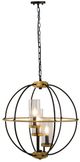 A & B Home Black/Gold Winston 3-Light Chandelier-1