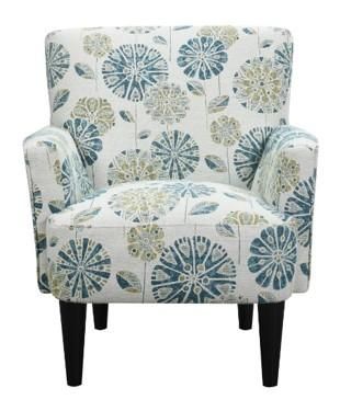 Allwood Furniture Group #135 Cascade Teal Flower Power Accent Chair-0