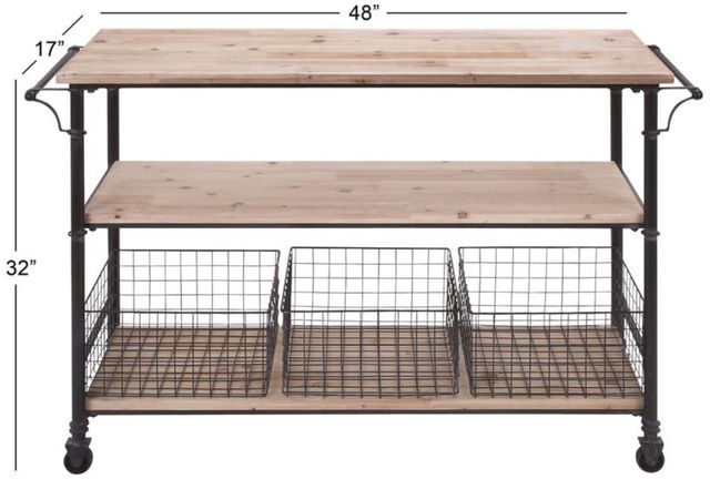 Deco Marche Brown Rolling Cart-2