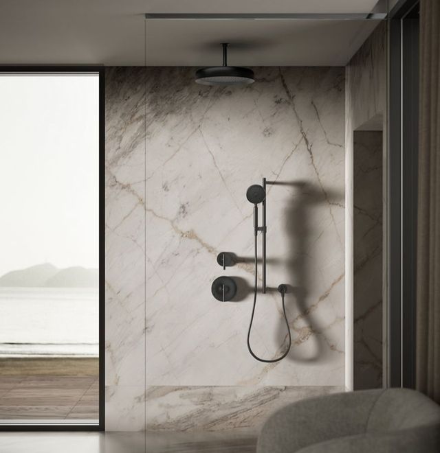 KOHLER® Statement® Matte Black 2.5 GPM Round 14" Single-Function Rainhead-2