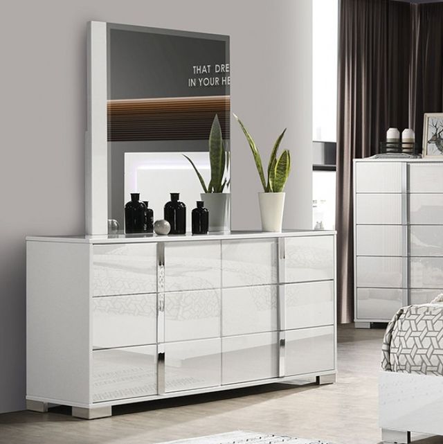 Furniture of America® Sinistra 4-Piece White Queen Bedroom Set-3
