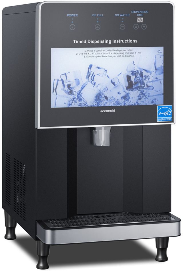 Summit®  Summit® 17" 220 lb. Stainless Steel Freestanding Ice Maker with Water Dispenser-2