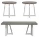 Liberty Furniture Palmetto Heights 3-Piece Driftwood Occasional Table with Shell White Base Set-1