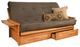 Kodiak Furniture Phoenix Suede Gray/Butternut Queen Futon with Mattress and Storage Drawers-0