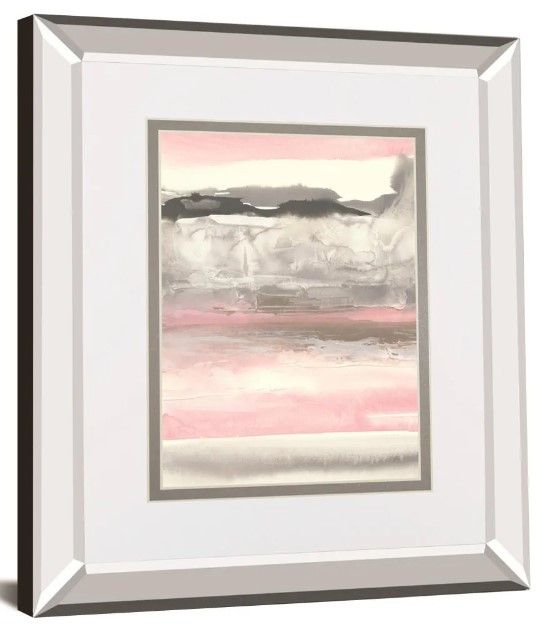 Classy Art Charcoal and Blush I By Chris Paschke Mirror Framed Wall Art-0