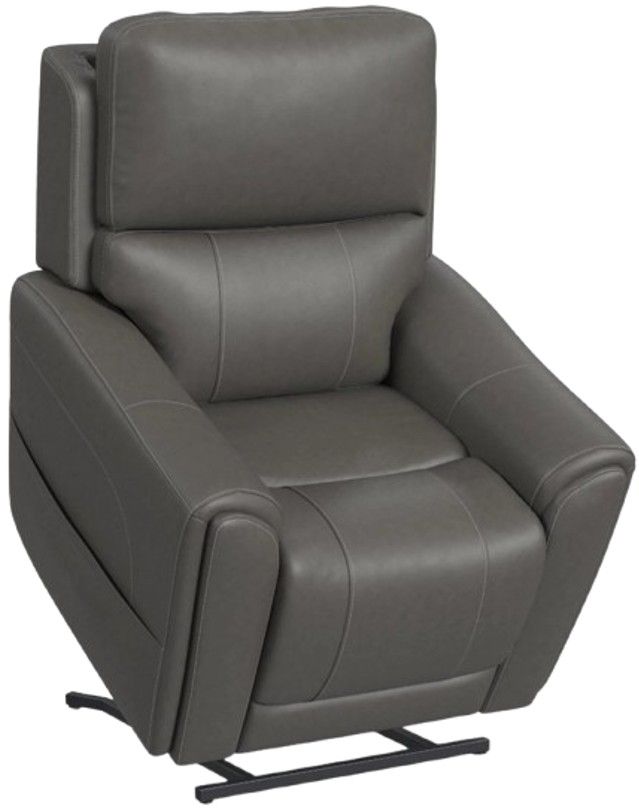 Flexsteel® Carter Smoke Power Lift Recliner with Power Headrest and Lumbar-3