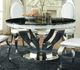 Coaster® Anchorage Brown Marble Round Dining Table with Chrome Base -2