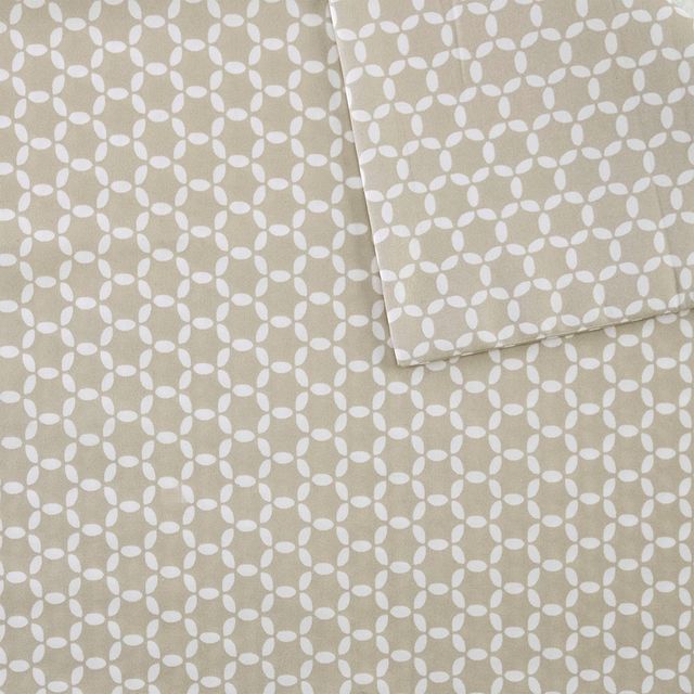 Olliix by Madison Park Tan King 3M Microcell Print Sheet Set-1