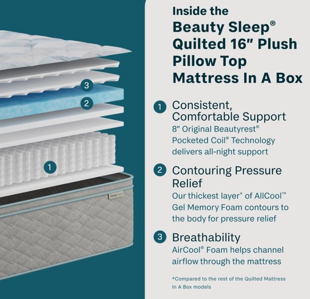 BeautySleep® Soothing Nights 16" Pocketed Coil Plush Pillow Top Queen Mattress in a Box-1
