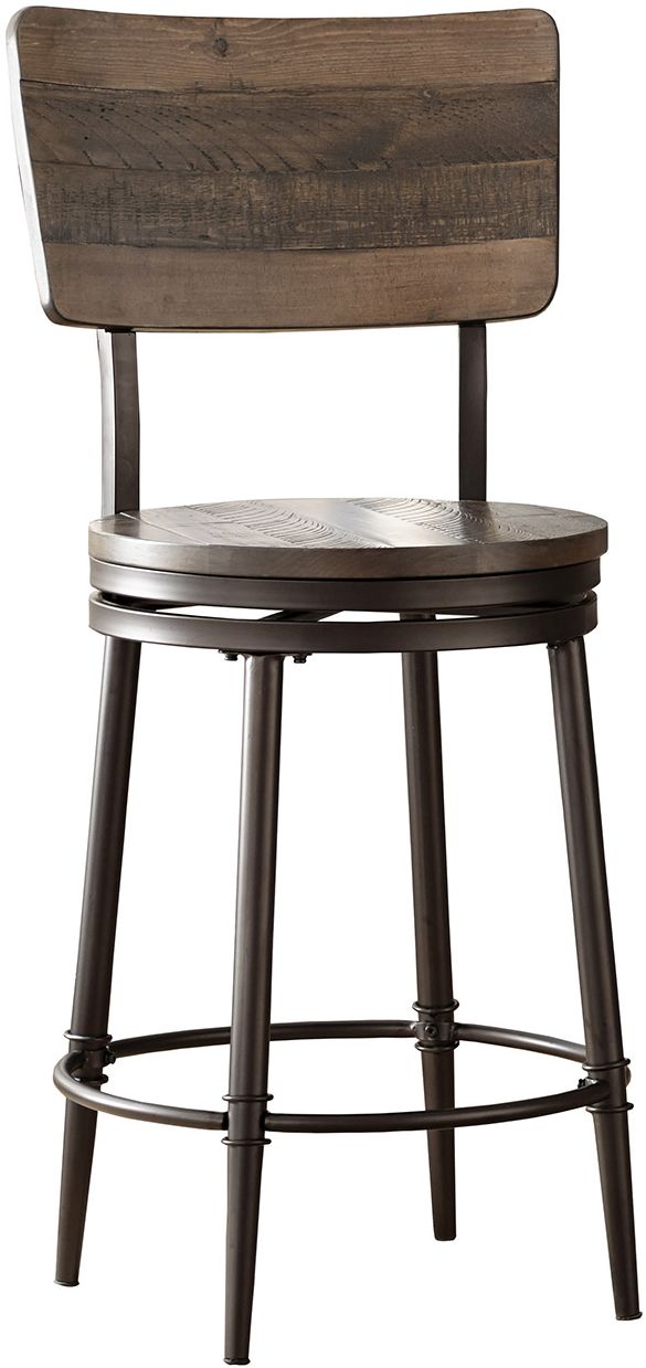 Hillsdale Copenhagen Swivel Counter Stool, 2024 Black Leather