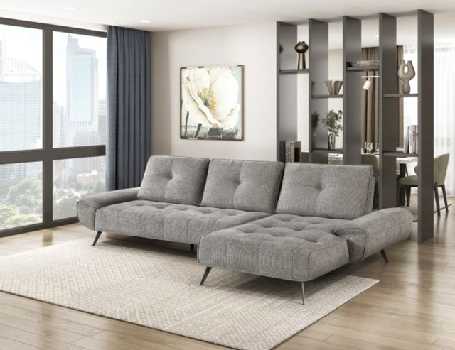 Homelegance® Dominic 2-Piece Dove Gray Right-Arm Facing Sectional and Chaise-1