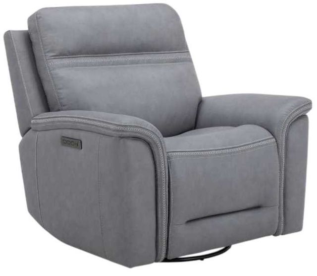 Liberty Furniture Cooper Blue Gray Leather Power Recliner-0