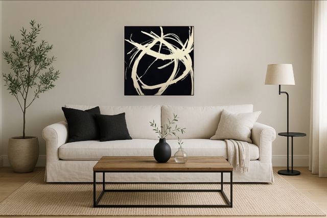 Classy Living Dramatic Midnight Motion Bold Abstract Wall Art-1