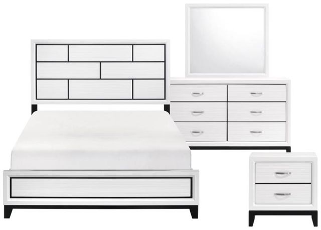 Homelegance® Davi 4-Piece Black/White Queen Bedroom Set-0