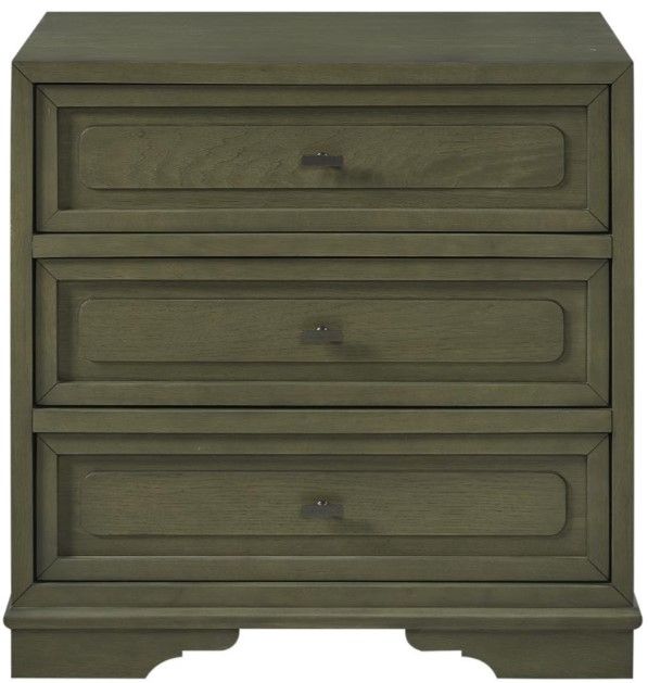 Bernards Tarrington Pistachio 3-Drawer Nightstand-2