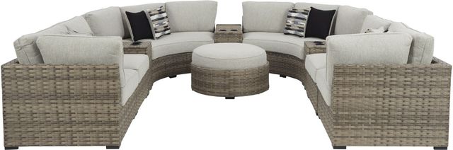Signature Design by Ashley® Calworth 10-Piece Beige Outdoor Seating Set-0