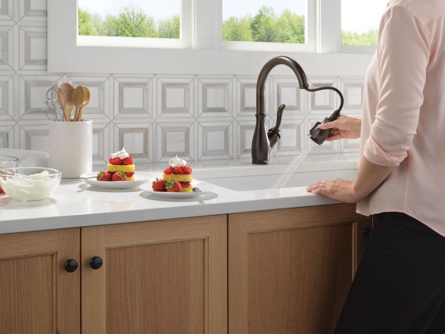 Delta Leland® Venetian Bronze Touch2O® Kitchen Faucet-2