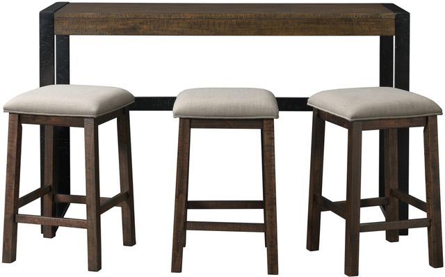 Elements International Caesar 4-Piece Brown/Taupe Dining Set-1