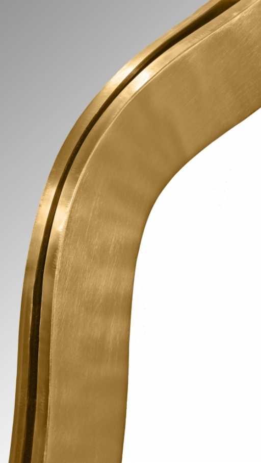 Meridian Furniture Oblique Brushed Gold Curved Mirror-4