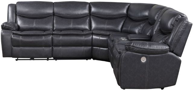 Coaster® Sycamore Dark Gray Upholstered Power Reclining Sectional Sofa-2
