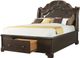 Elements International Tabasco Dark Wood Queen Storage Bed-2