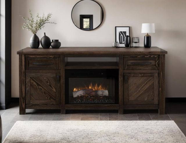 International Furniture Direct Dutton Brown 2-Drawer TV Stand-1