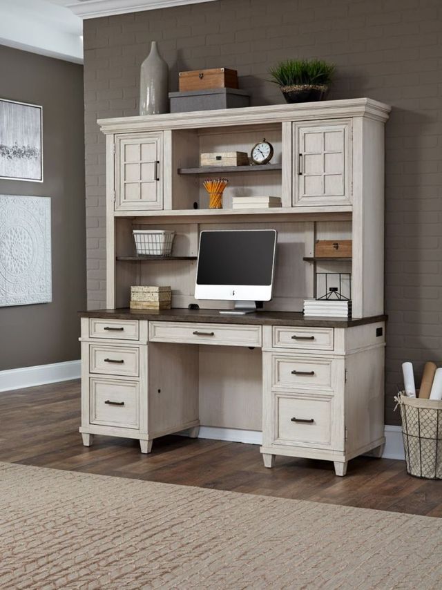 aspenhome® Caraway Aged Ivory Credenza and Hutch-1