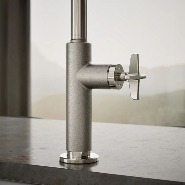 KOHLER® Billet® Vibrant Polished Nickel Touchless Kitchen Sink Faucet with 2-Function Sprayhead and Single Cross-Handle-4