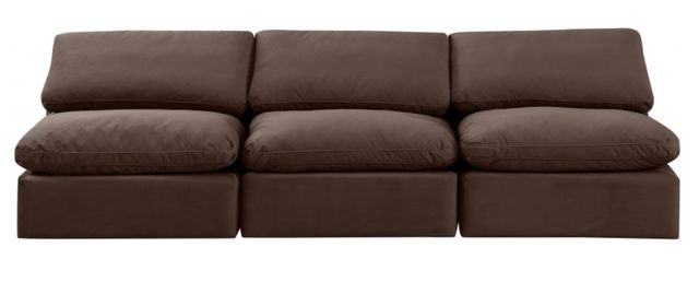 Meridian Furniture Indulge 3-Piece Brown Velvet Armless Sofa -3