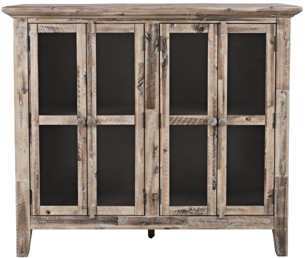Jofran Inc. Rustic Shores Gray Wash 4-Door High Accent Cabinet-1