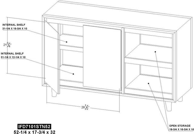 International Furniture Direct Savia Brown 52" TV Stand-1